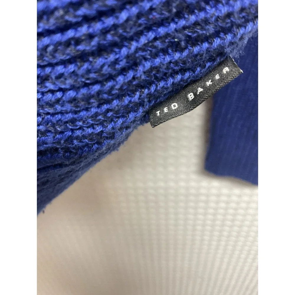 Ted Baker Mens Mixme Directional Ribbed Crewneck Sweater Cotton Blend Size 4/ L